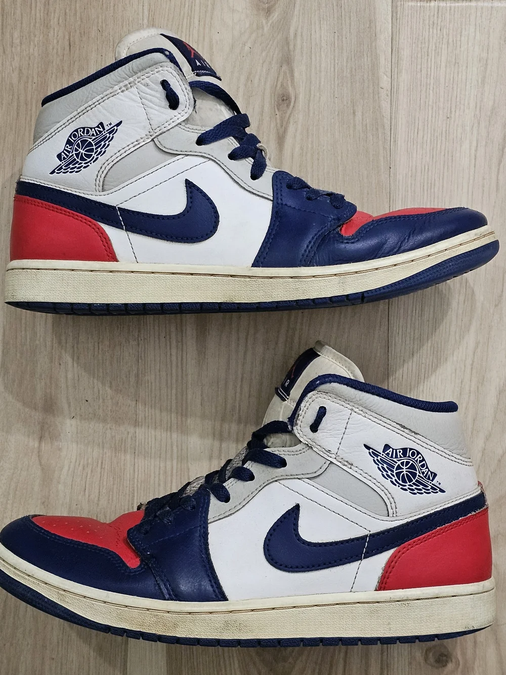 Jordan Mid Red White And Blue 4th Of July Sneakers 9.5